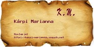 Kárpi Marianna névjegykártya